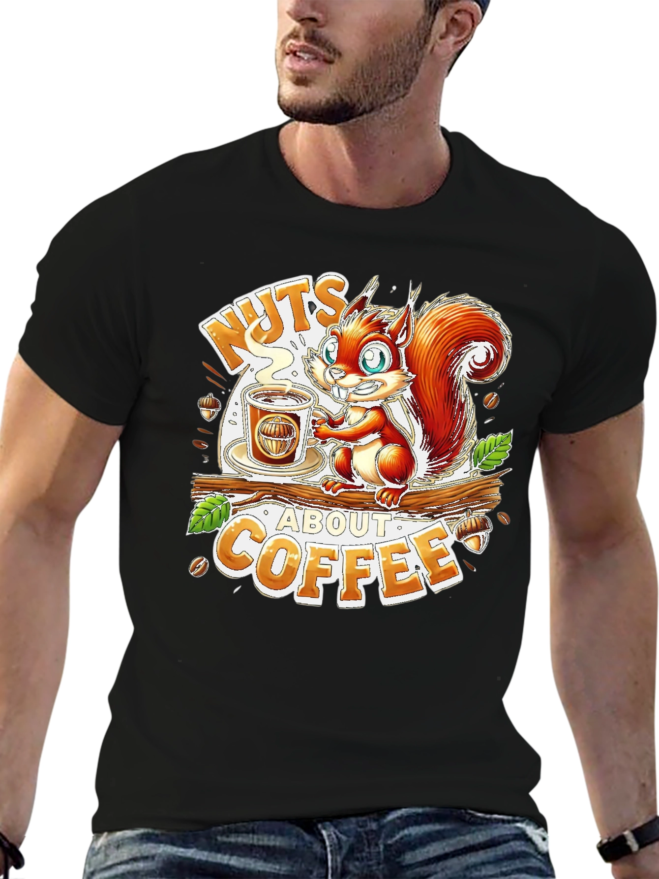 Nuts About Coffee Graphic T-Shirt