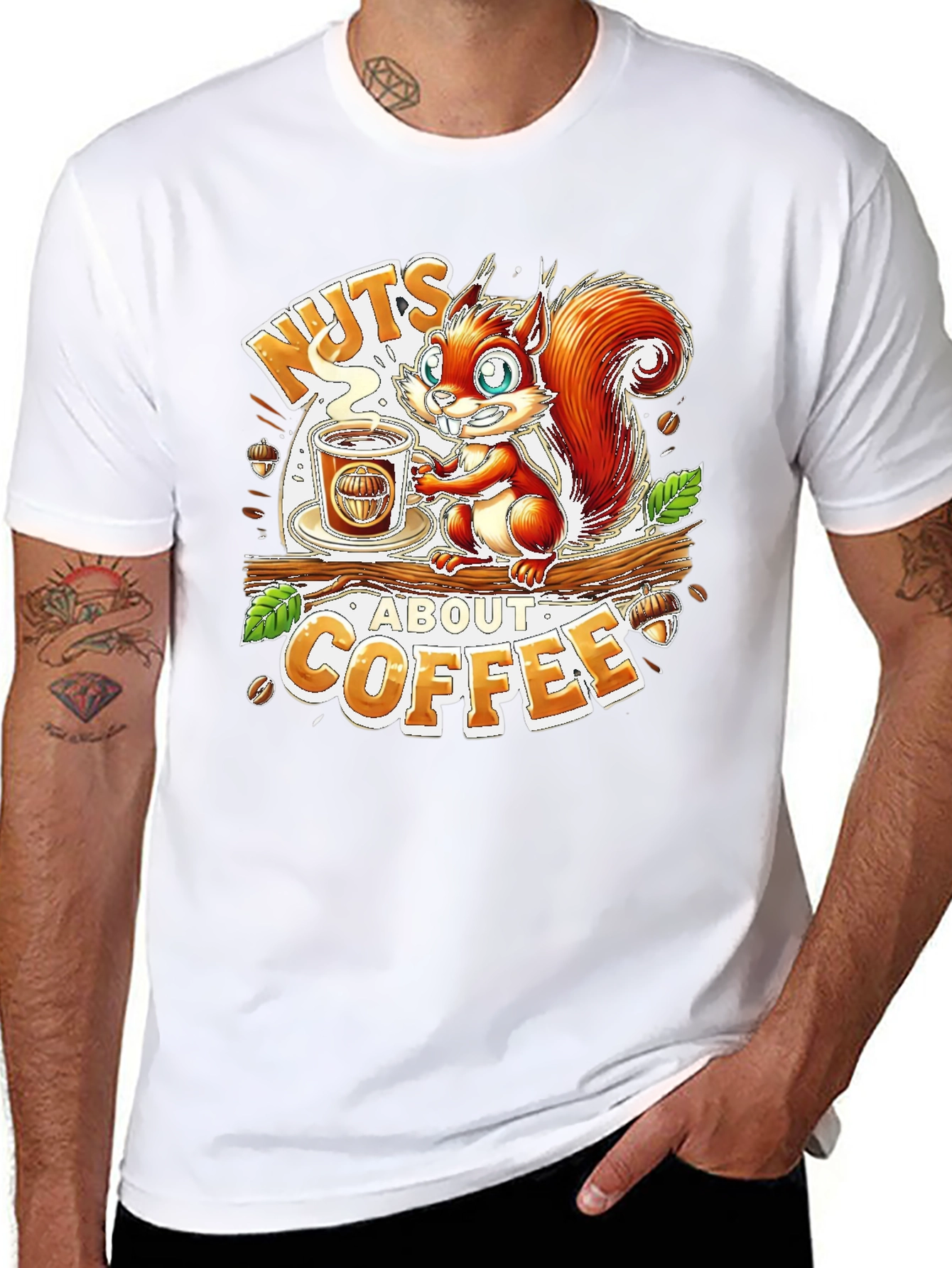 Nuts About Coffee Graphic T-Shirt