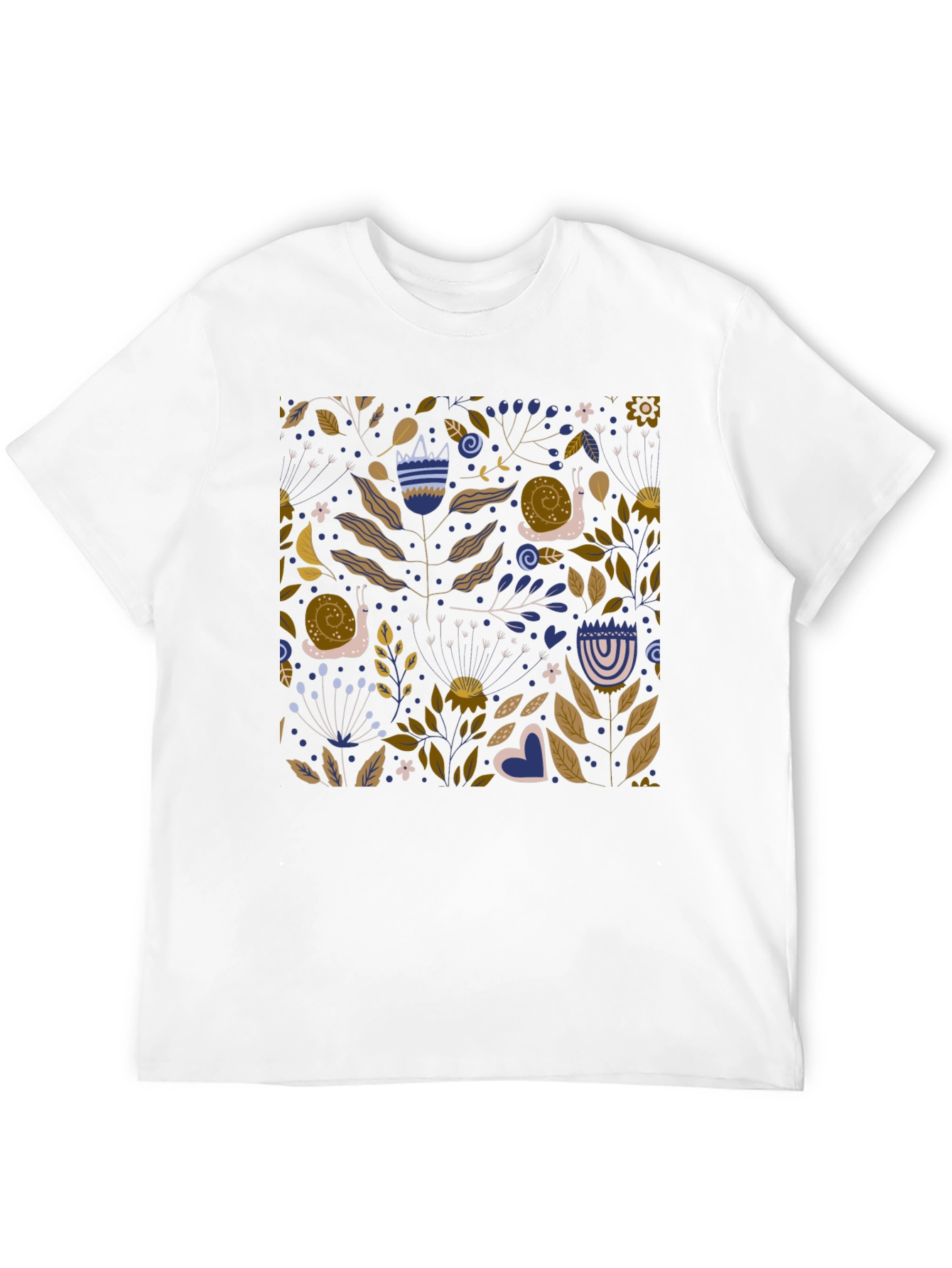 Nature Pattern Black T-Shirt
