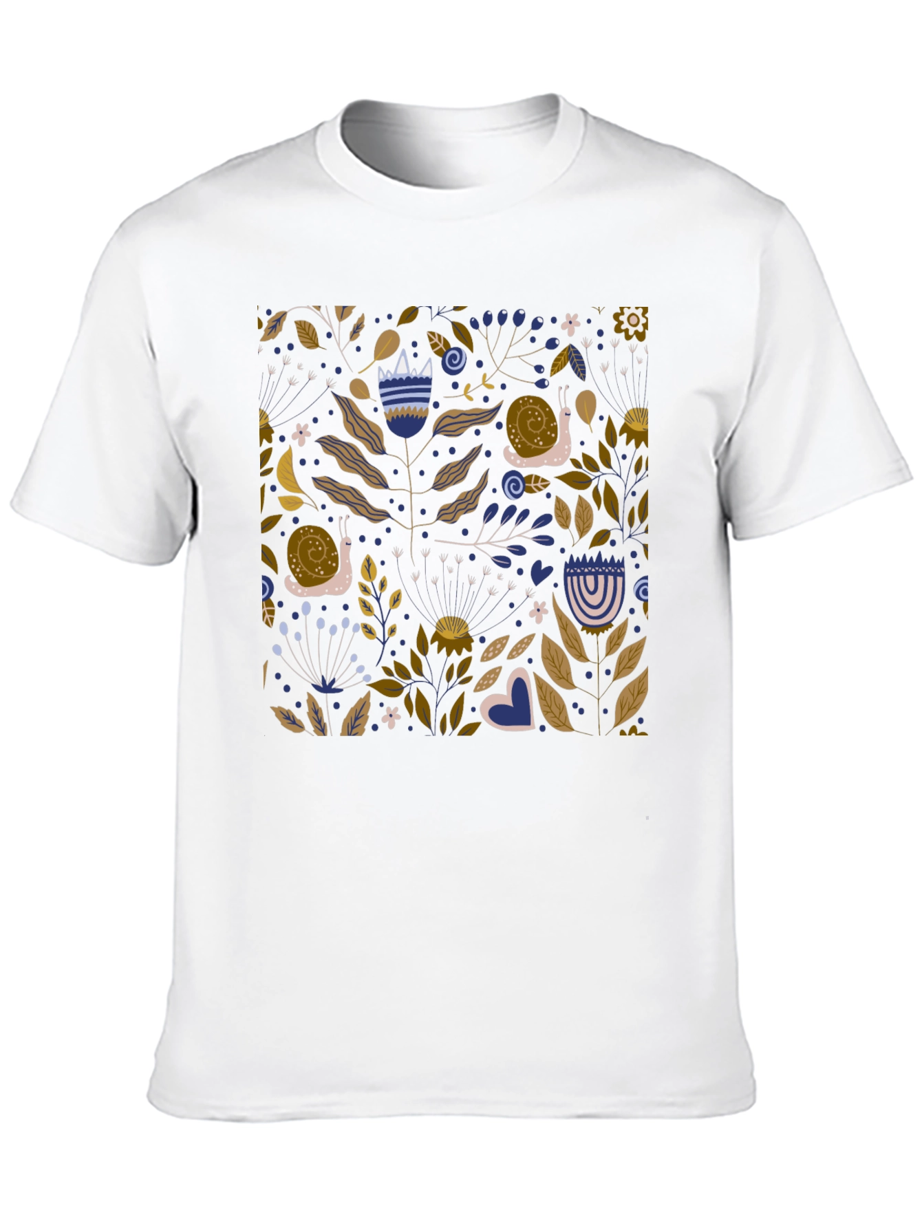 Nature Pattern Black T-Shirt