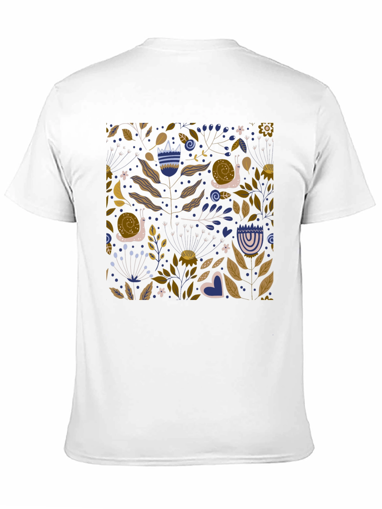 Nature Pattern Black T-Shirt