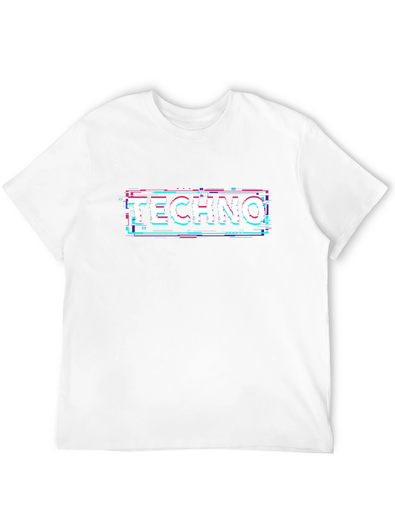 Techno Glitch Black T-Shirt Cool Graphic Tee