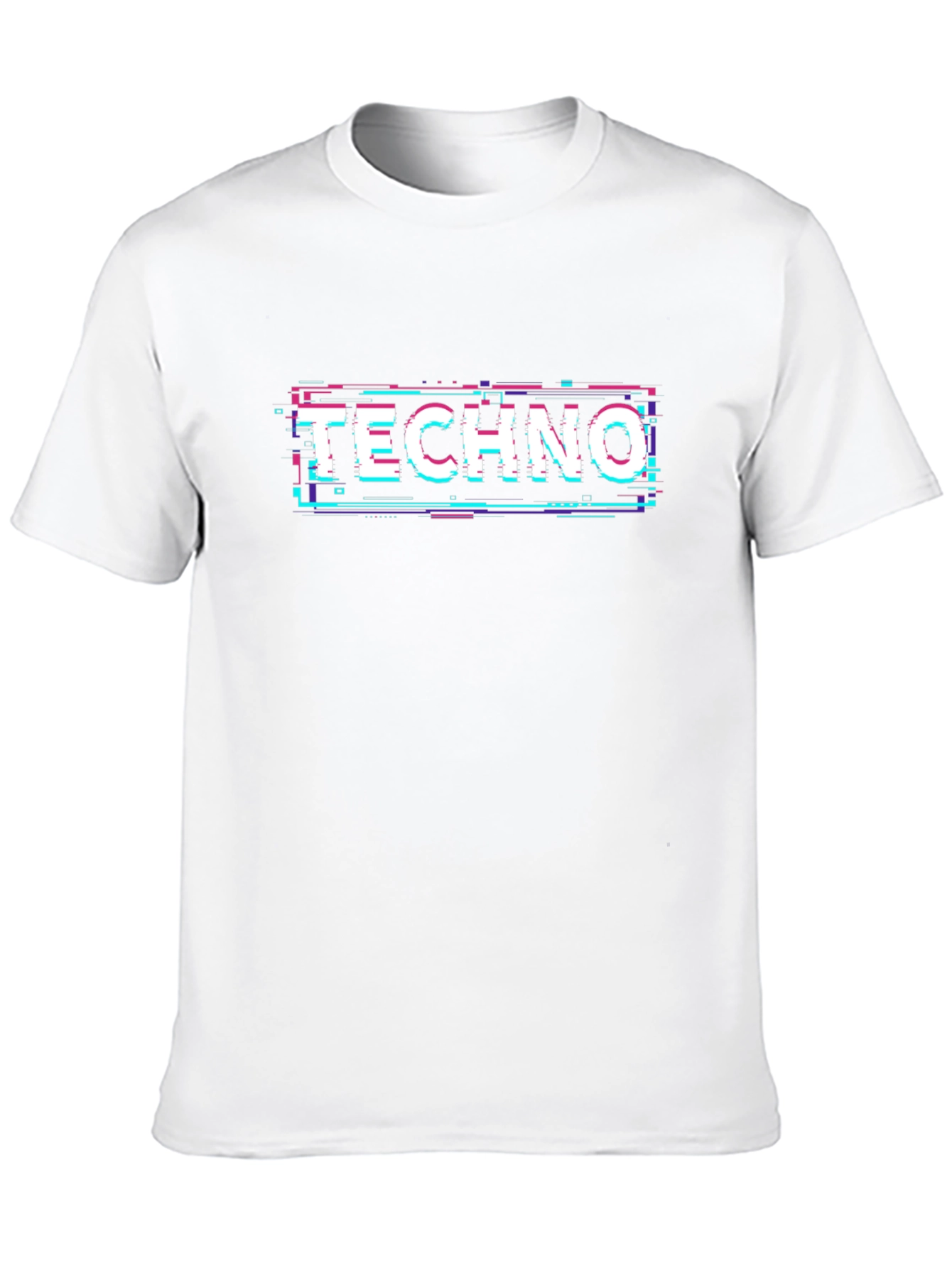 Techno Glitch Black T-Shirt Cool Graphic Tee
