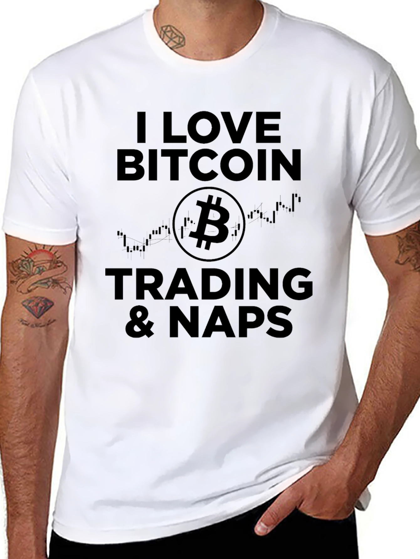 I Love Bitcoin Trading & Naps Graphic T-Shirt