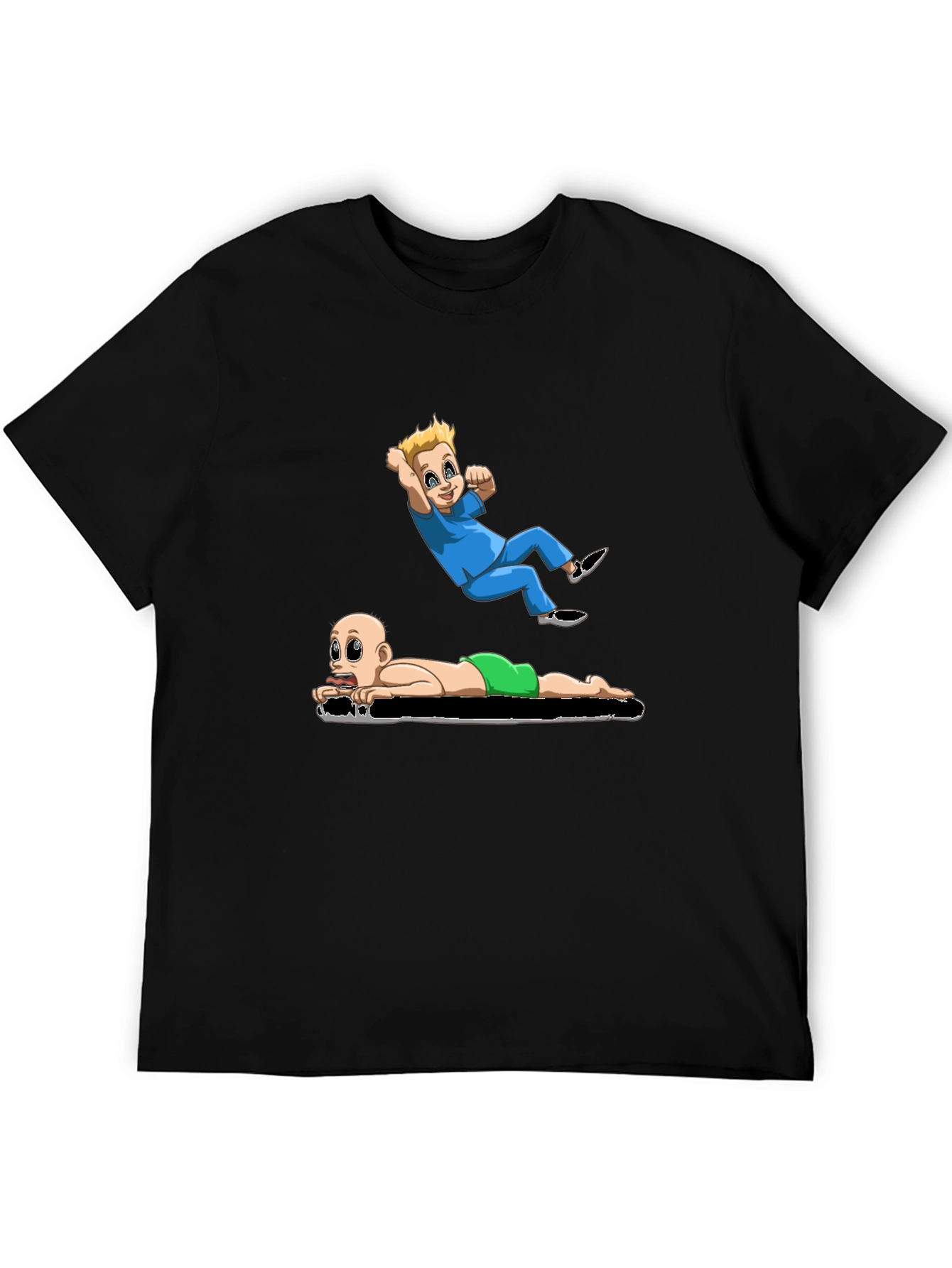 Cartoon Babies Black T-Shirt