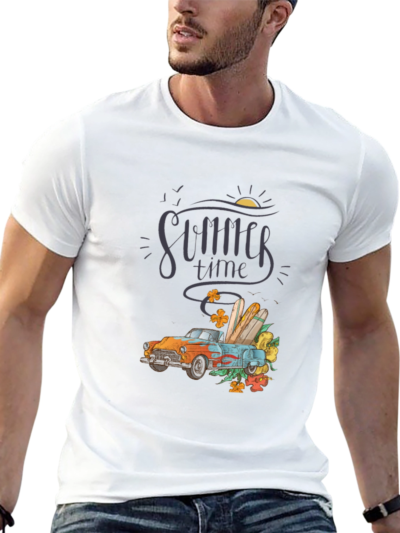 Summer Time Car Graphic T-Shirt