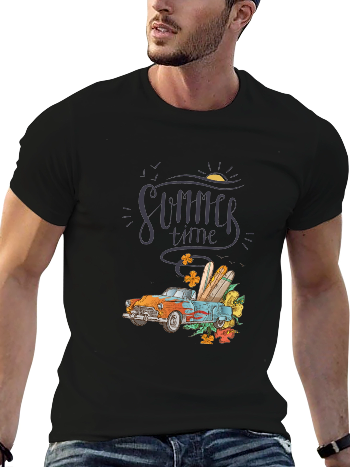 Summer Time Car Graphic T-Shirt