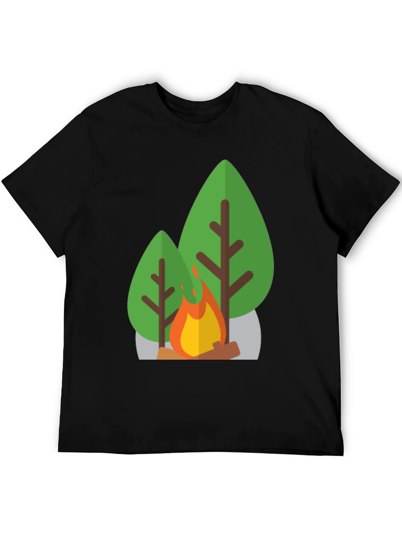 Campfire Graphic Tee - Black Casual T-Shirt