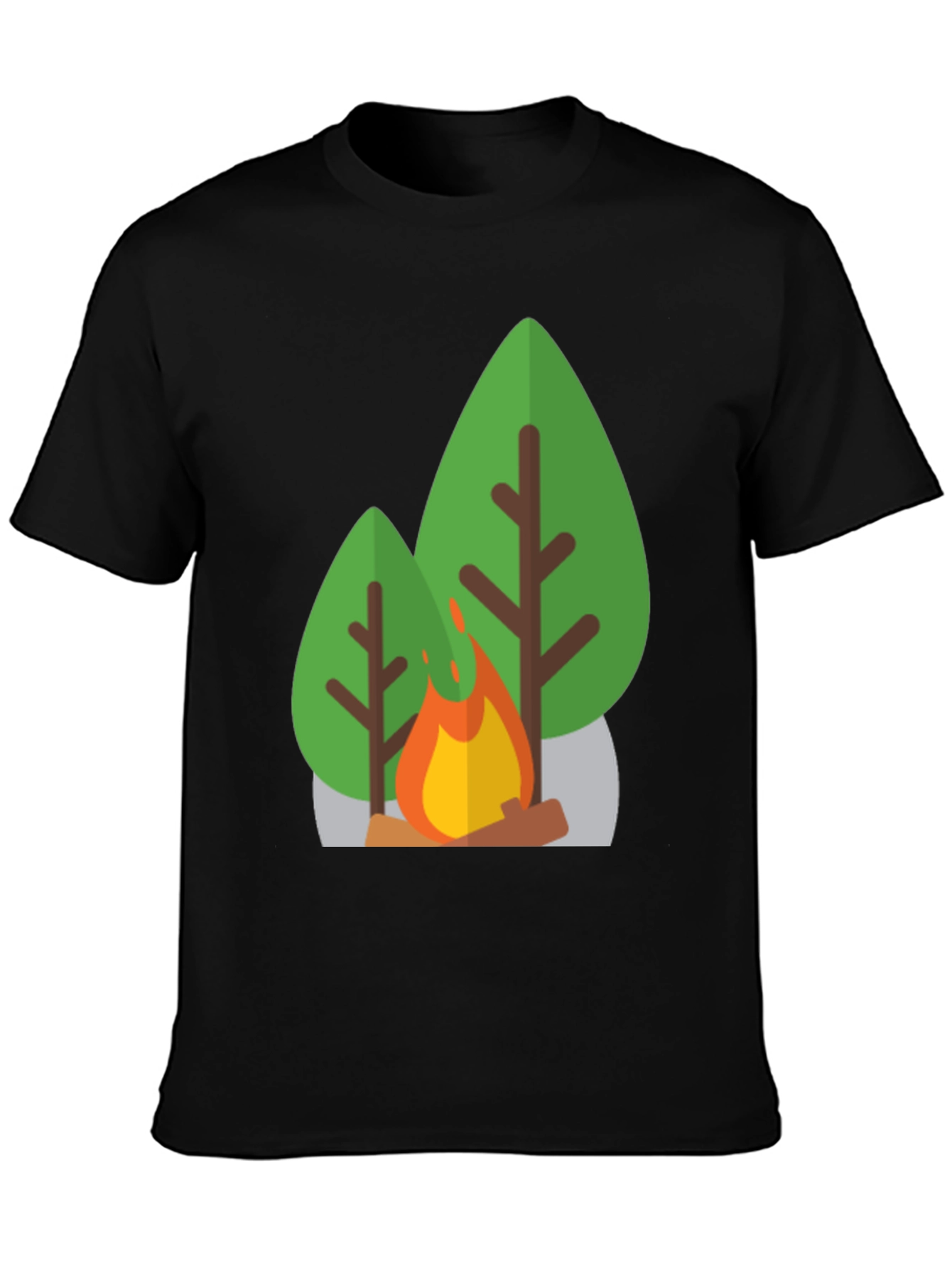 Campfire Graphic Tee - Black Casual T-Shirt