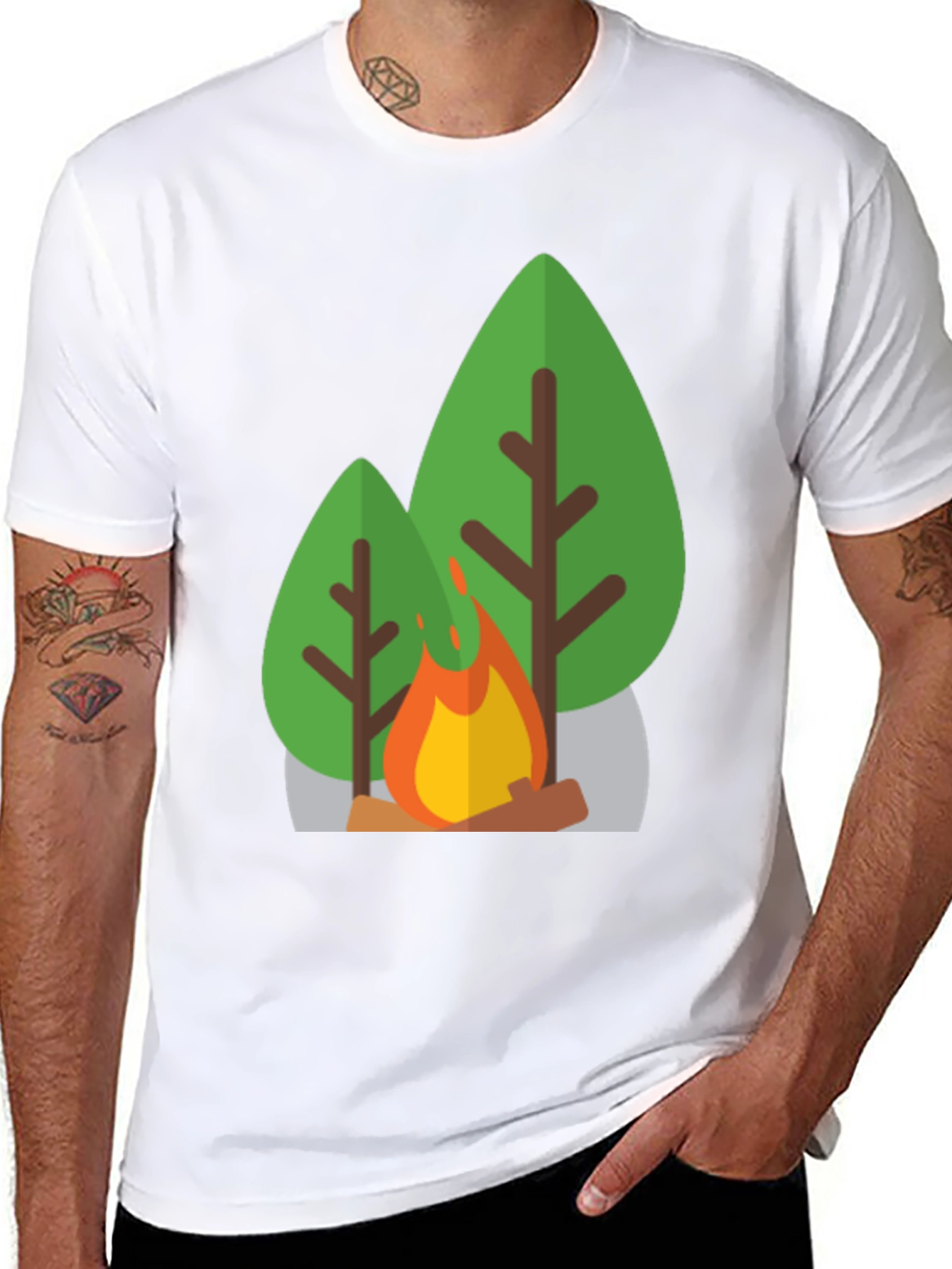 Campfire Graphic Tee - Black Casual T-Shirt
