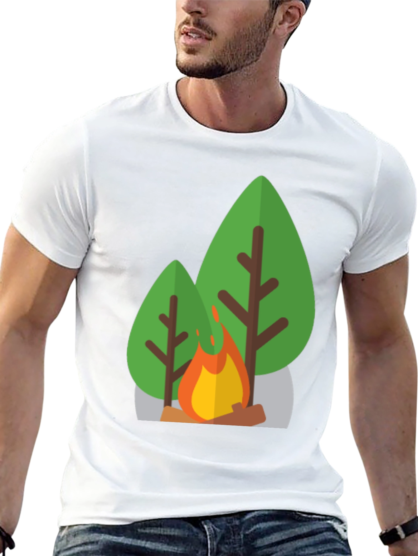 Campfire Graphic Tee - Black Casual T-Shirt
