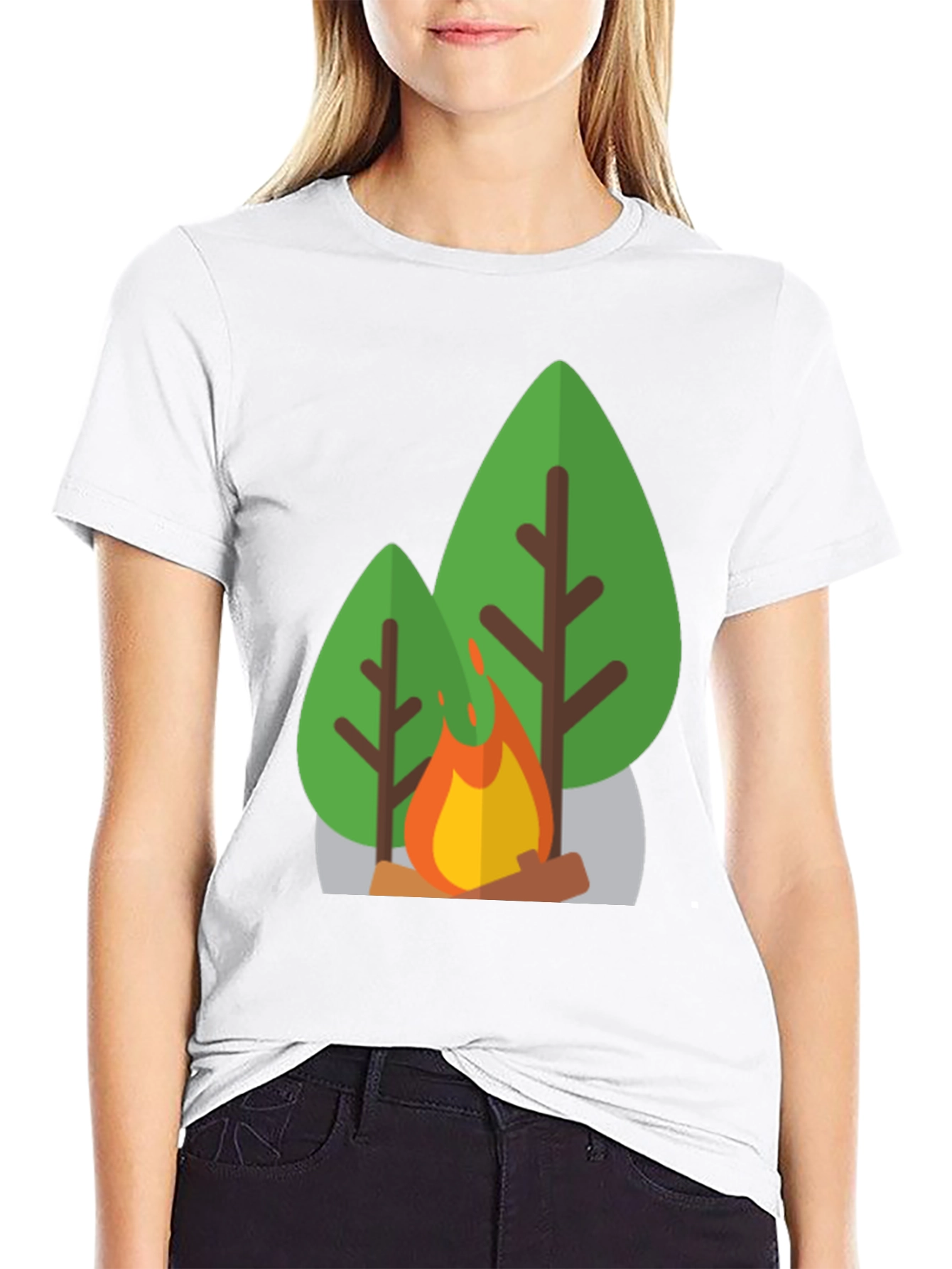 Campfire Graphic Tee - Black Casual T-Shirt