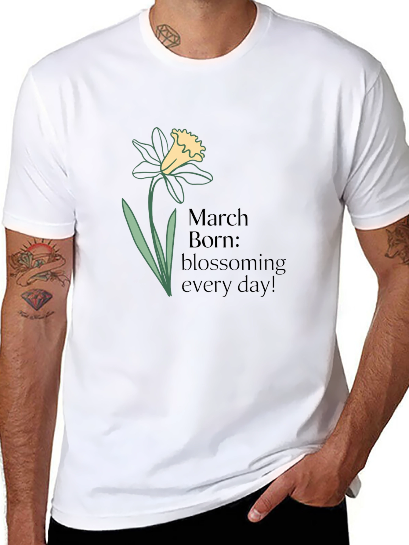 March Birthday Daffodil T-Shirt - Blossoming Everyday