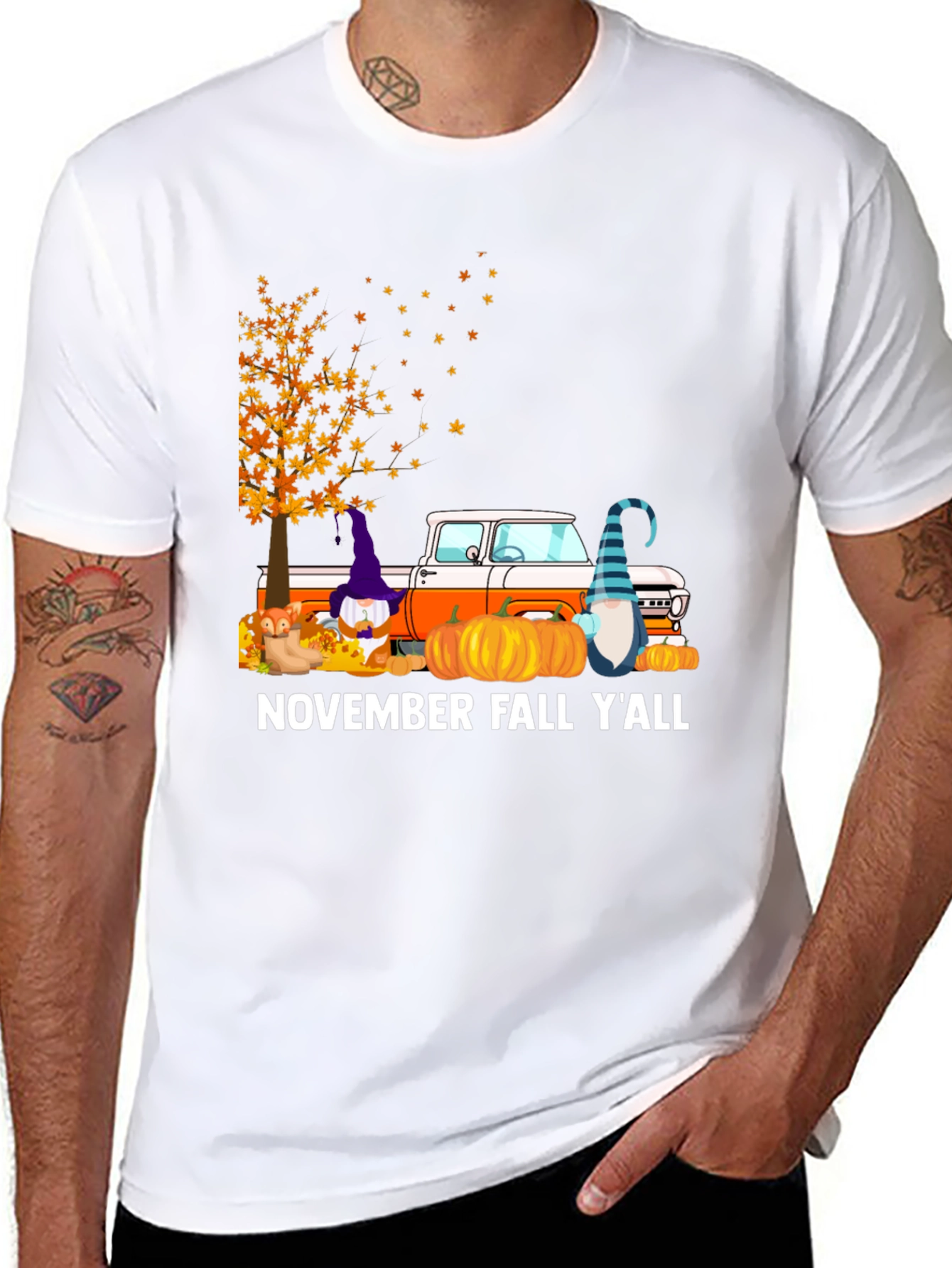 Fall Gnome Truck Graphic Tee