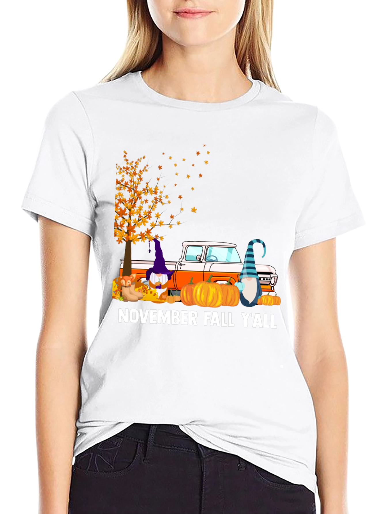 Fall Gnome Truck Graphic Tee