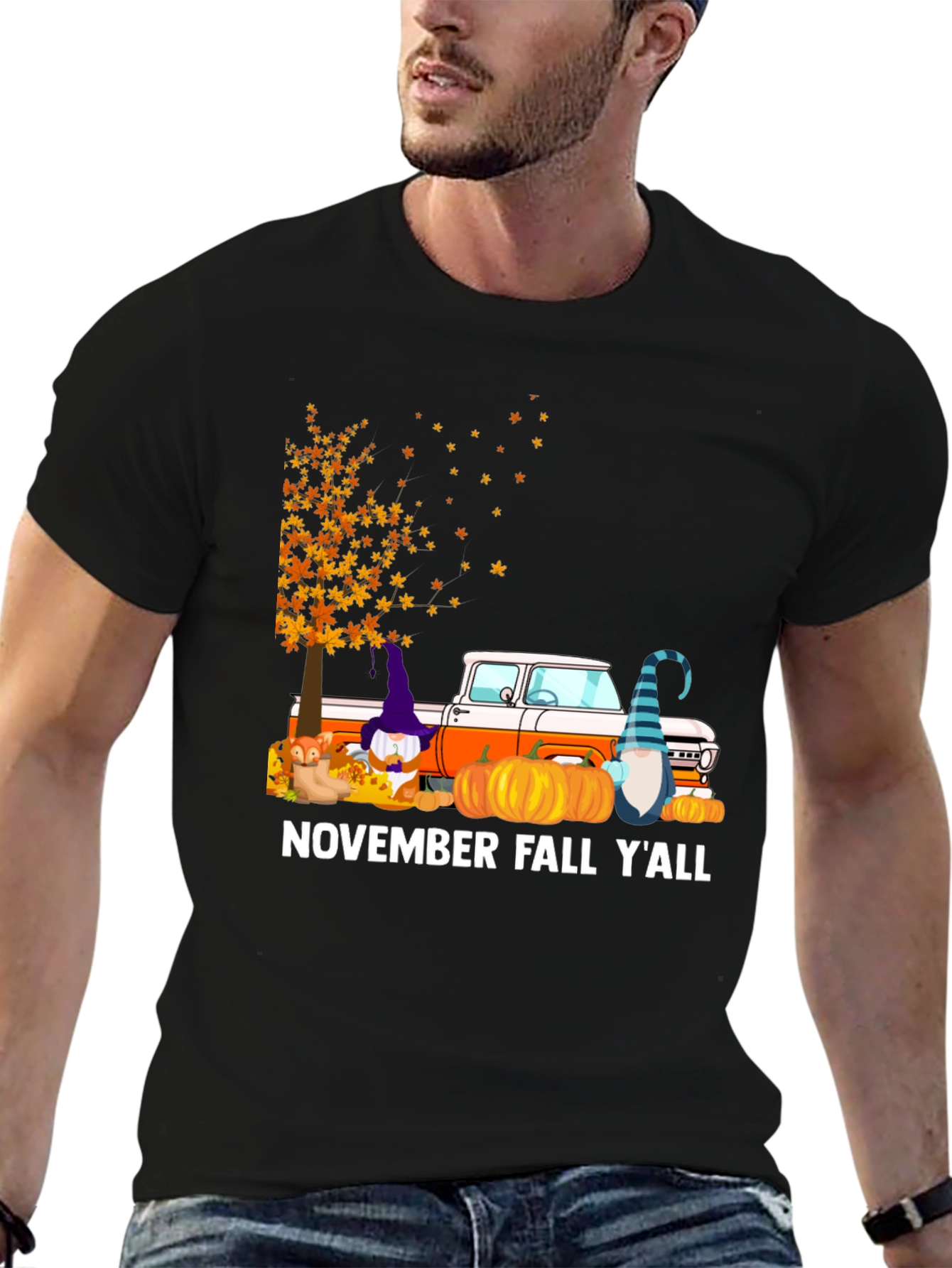 Fall Gnome Truck Graphic Tee