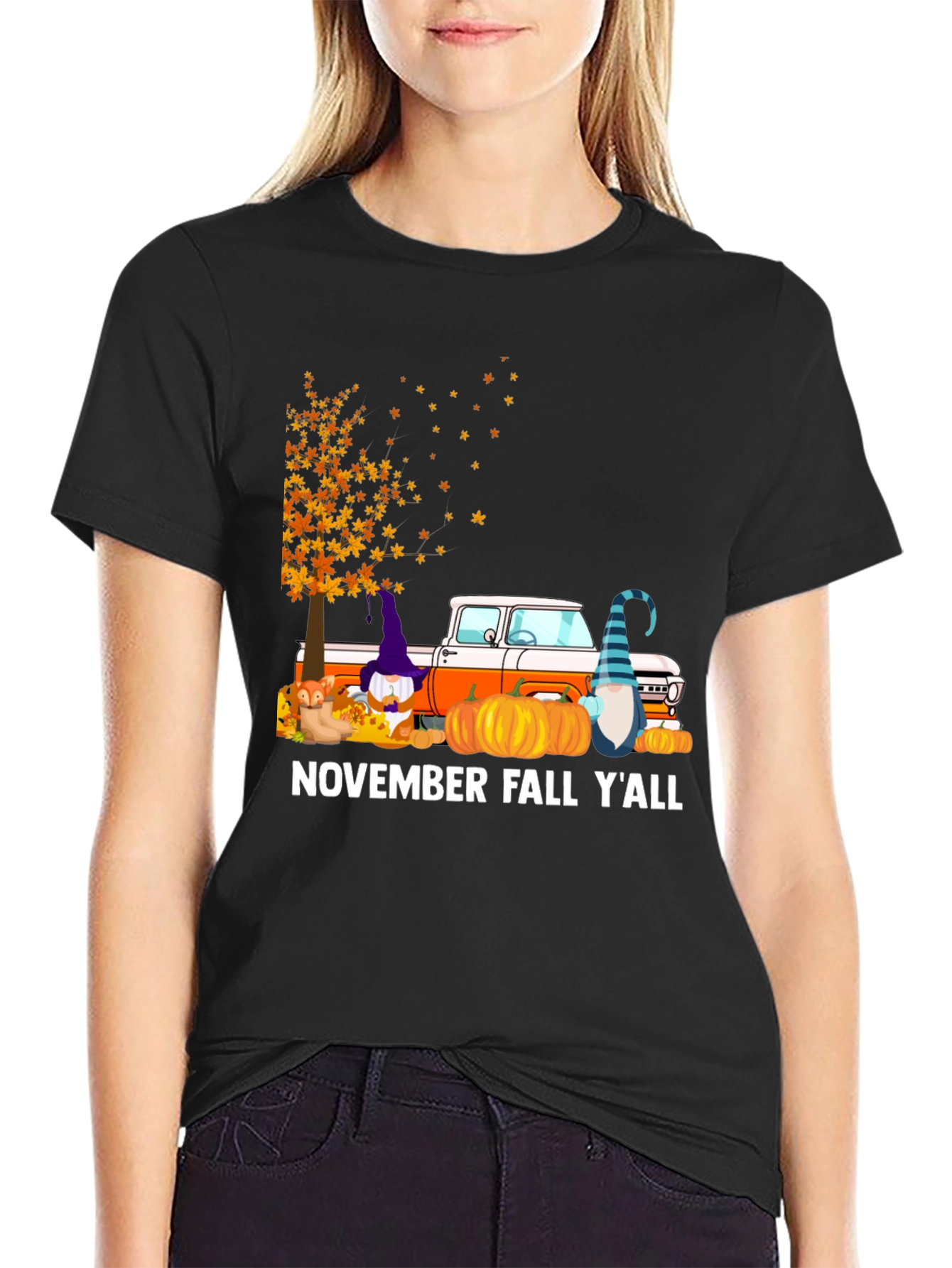 Fall Gnome Truck Graphic Tee