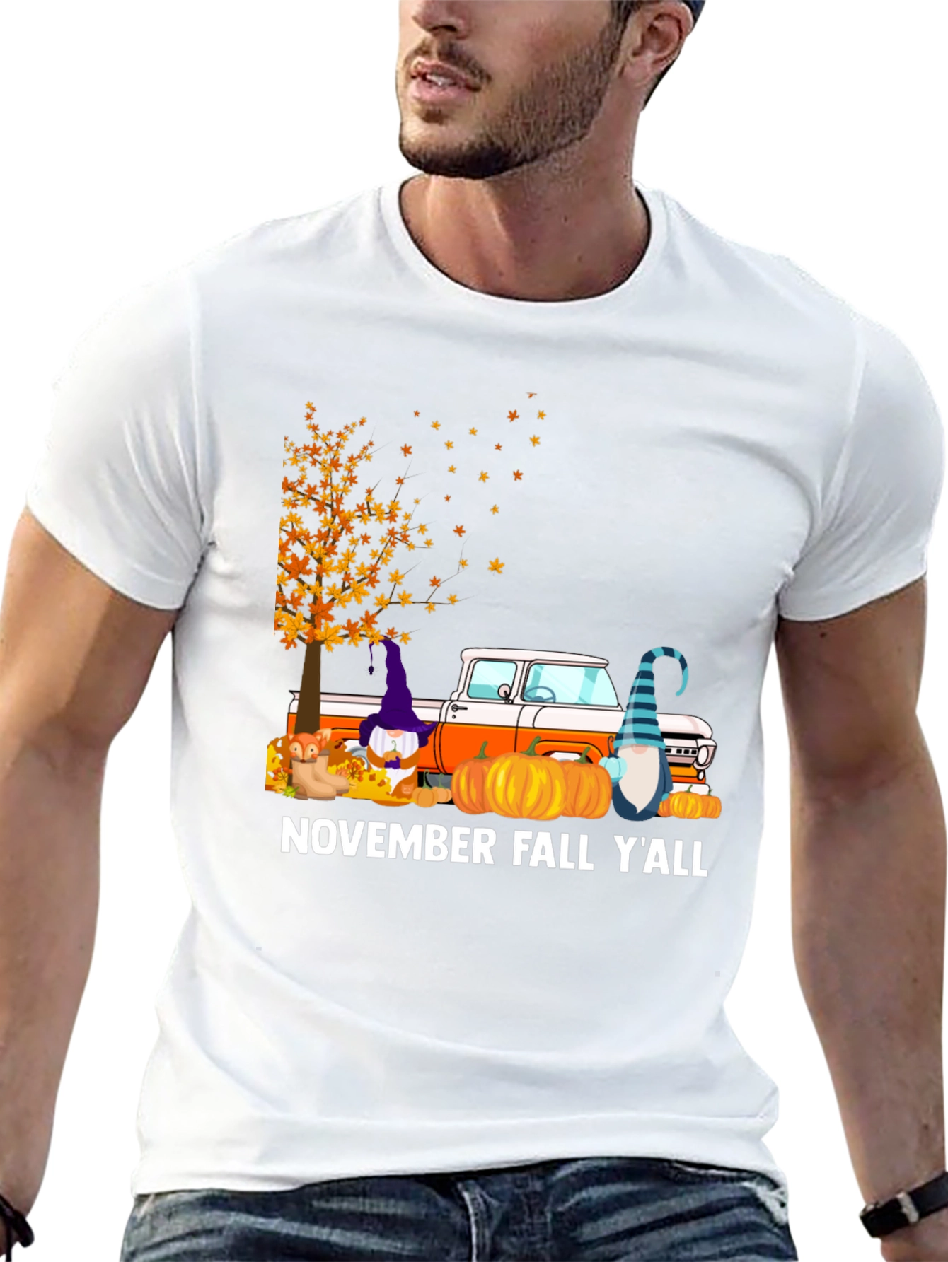 Fall Gnome Truck Graphic Tee