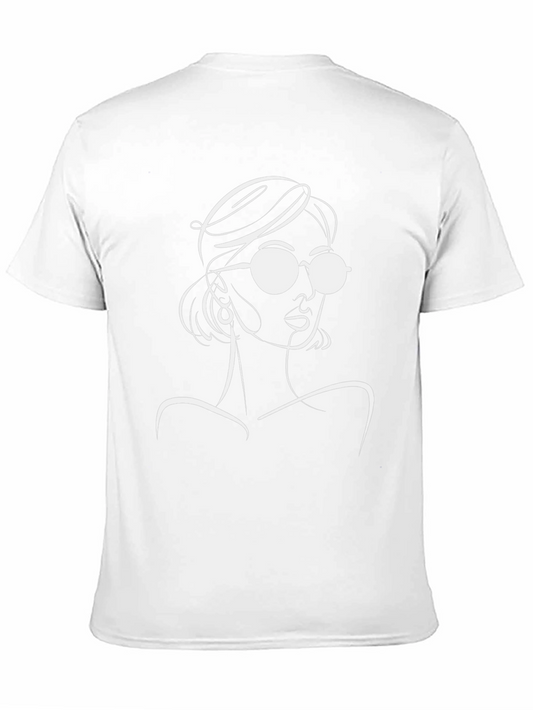 Stylish Black T-Shirt with Woman Graphic