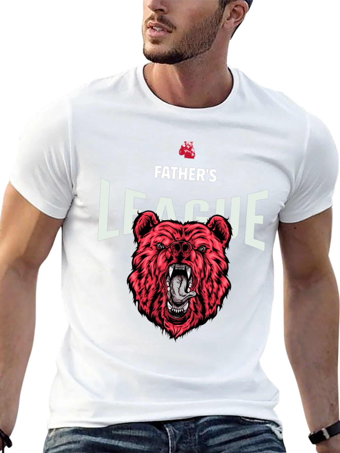 Fathers League Bear Graphic Black T-Shirt