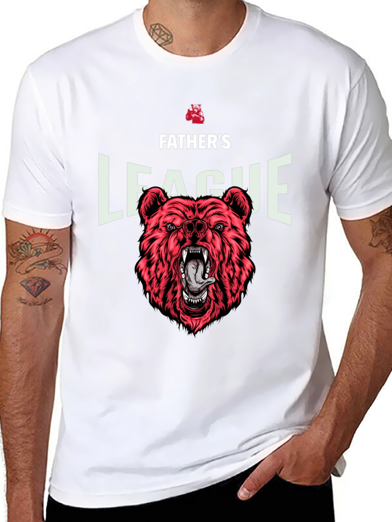 Fathers League Bear Graphic Black T-Shirt