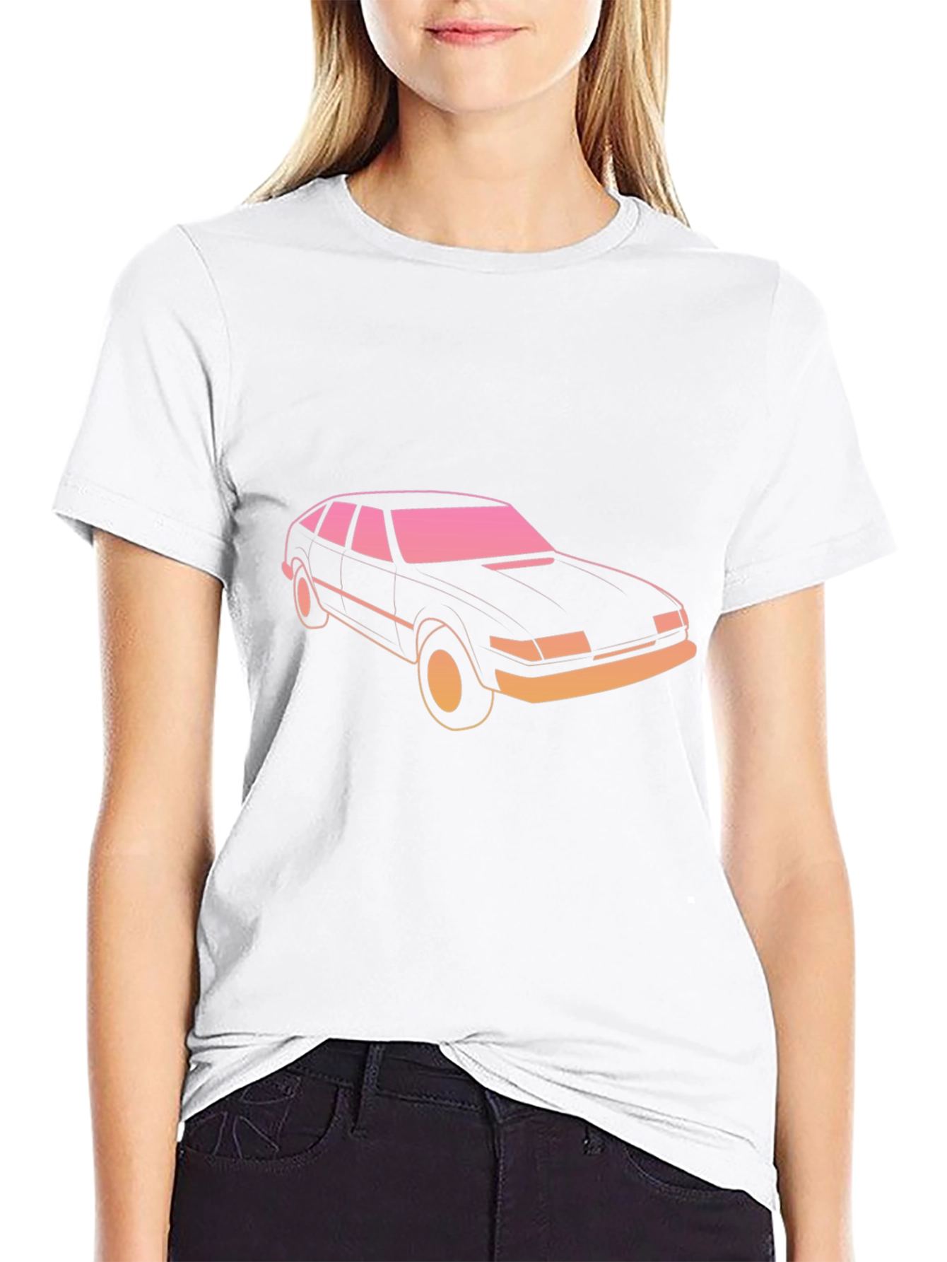 Retro Car Graphic Tee - Black Short Sleeve