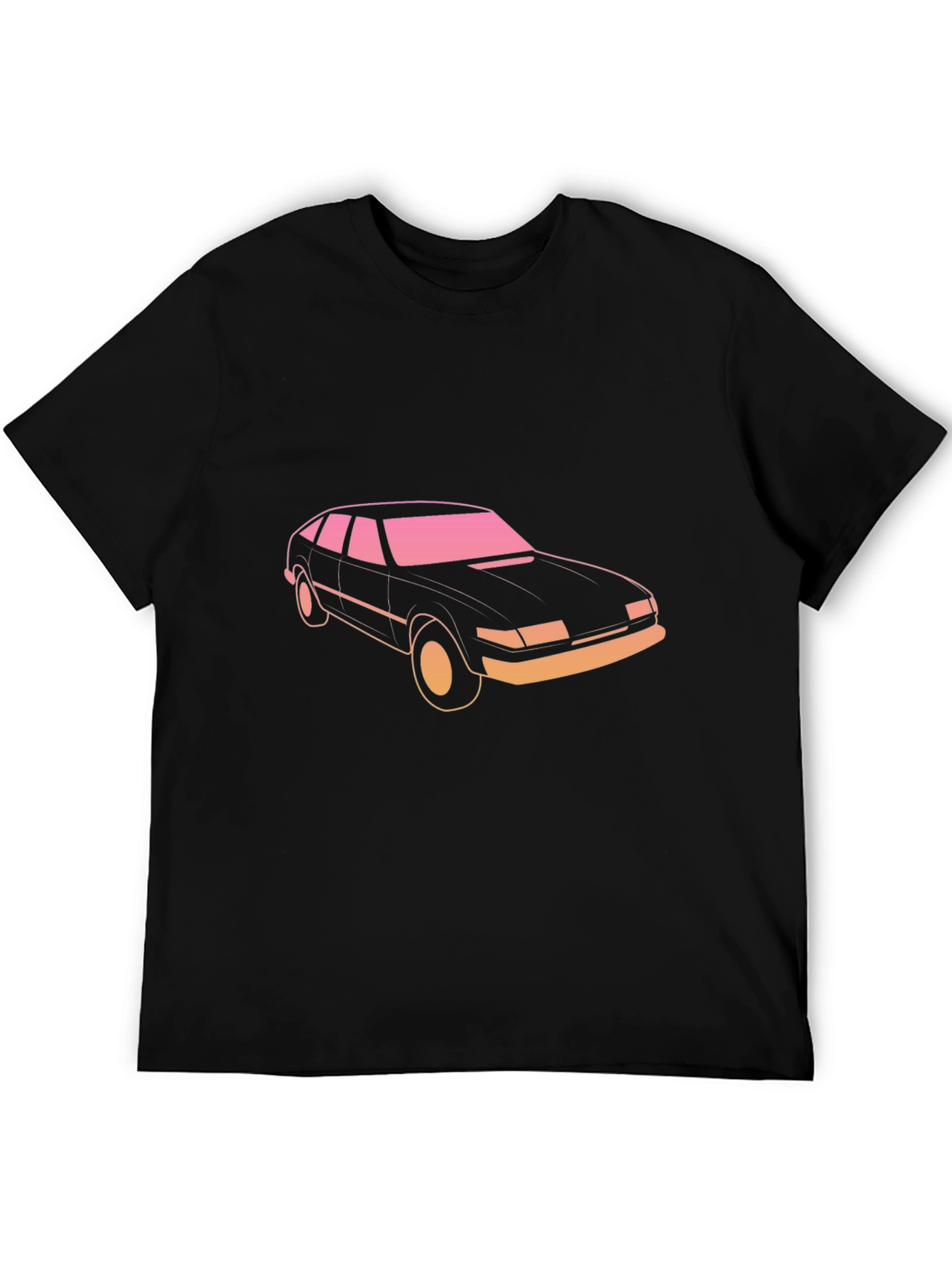 Retro Car Graphic Tee - Black Short Sleeve