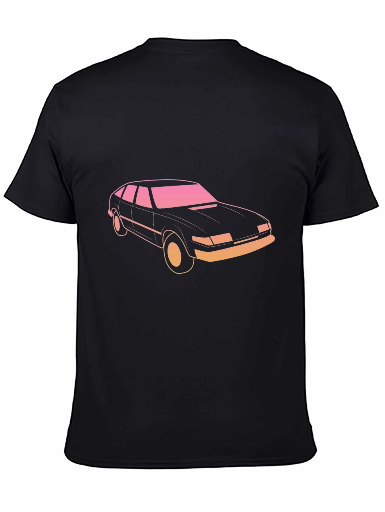 Retro Car Graphic Tee - Black Short Sleeve