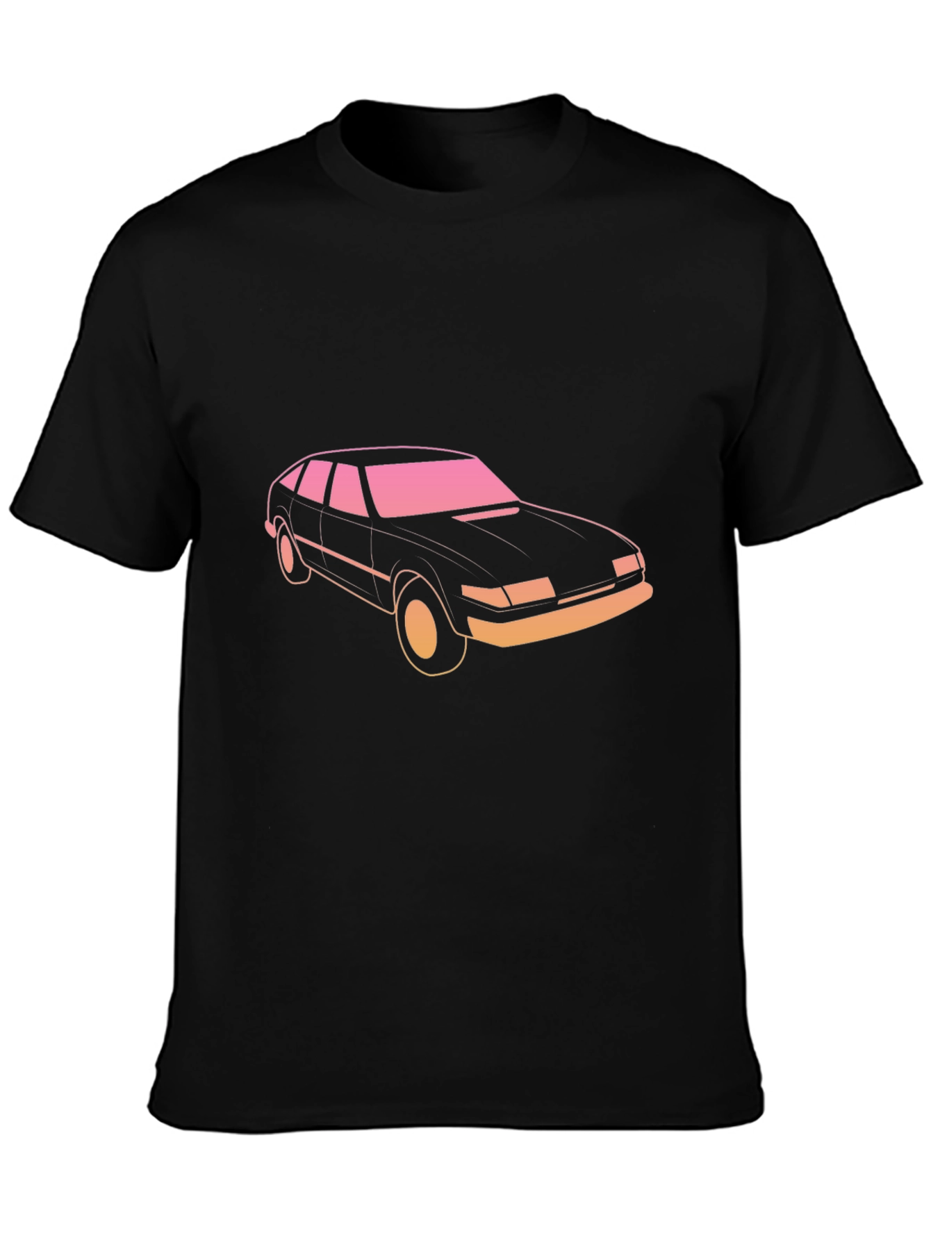Retro Car Graphic Tee - Black Short Sleeve
