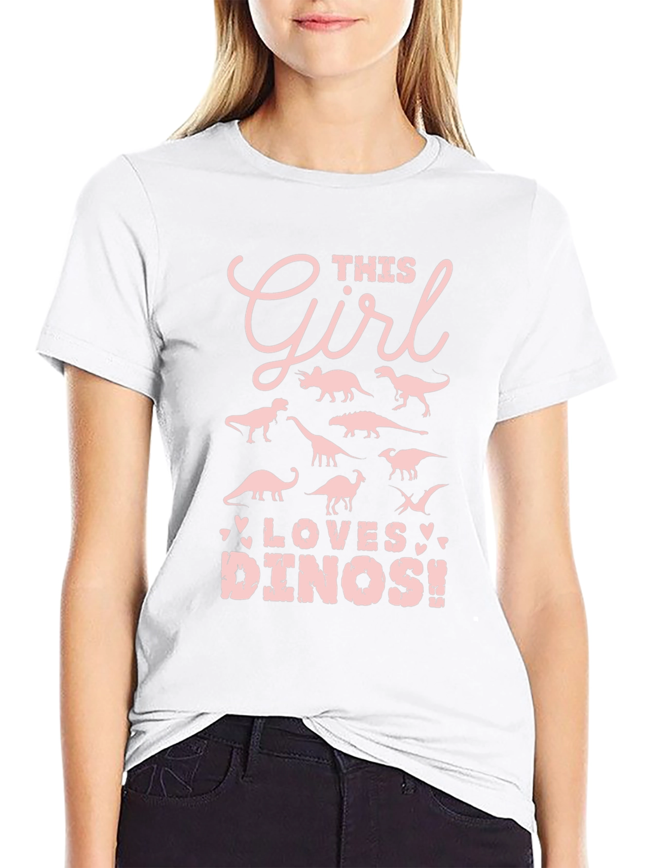 Girl Loves Dinos T-Shirt - Black