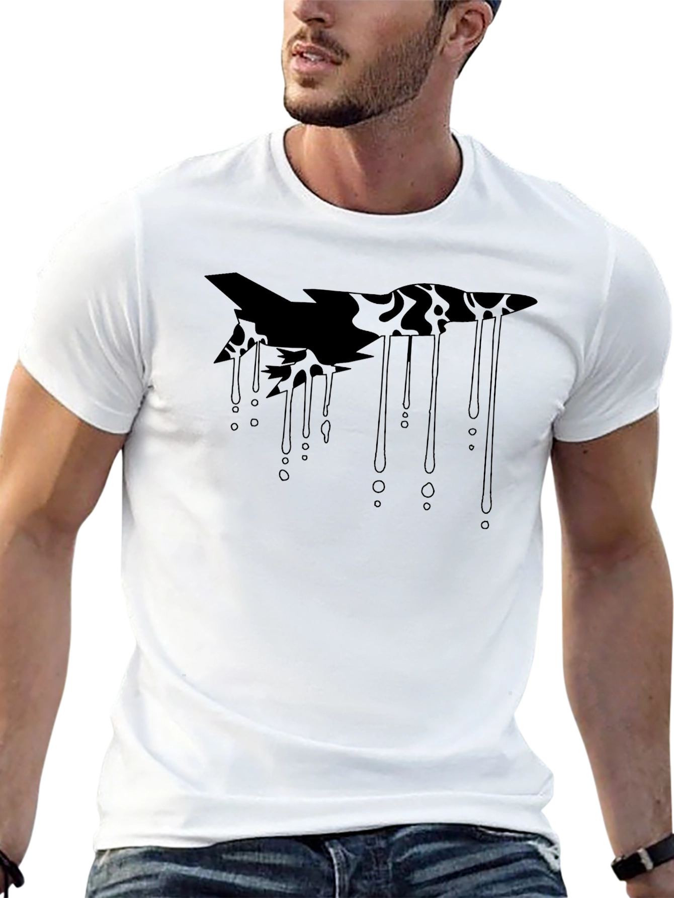 Abstract Graphic Black T-Shirt - Modern Streetwear Tee