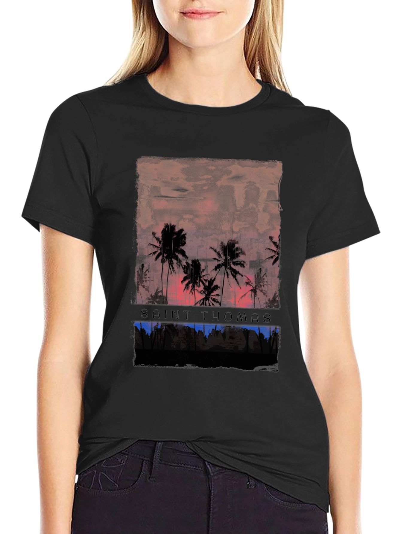 Saint Thomas Palm Tree Graphic T-Shirt