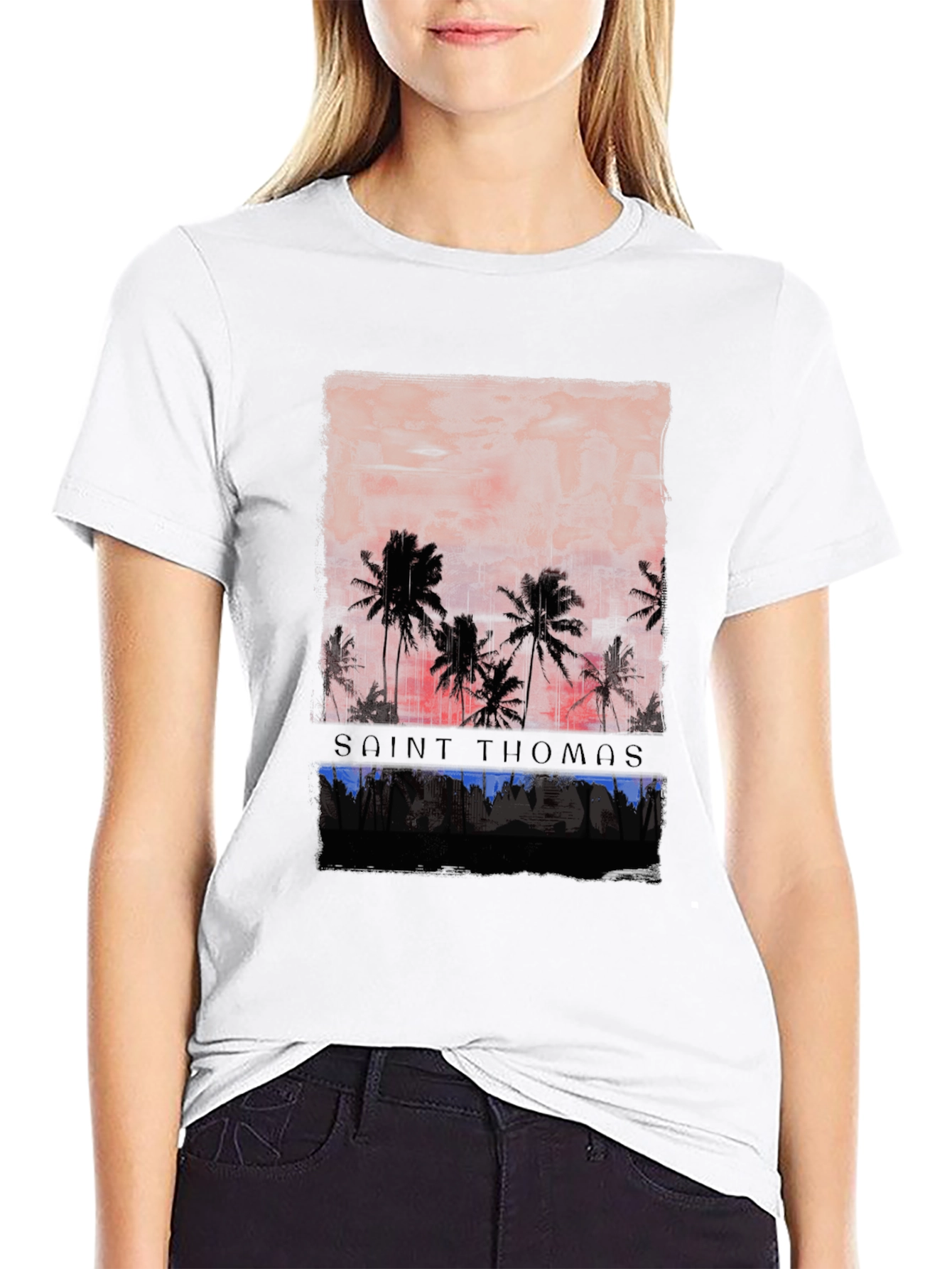 Saint Thomas Palm Tree Graphic T-Shirt