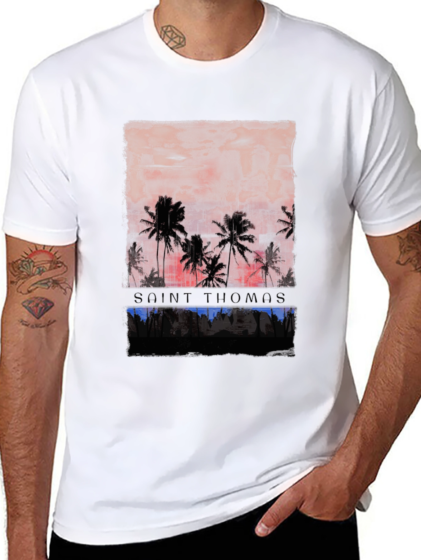 Saint Thomas Palm Tree Graphic T-Shirt