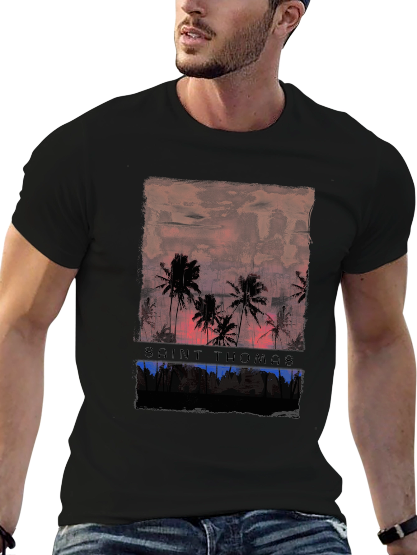 Saint Thomas Palm Tree Graphic T-Shirt