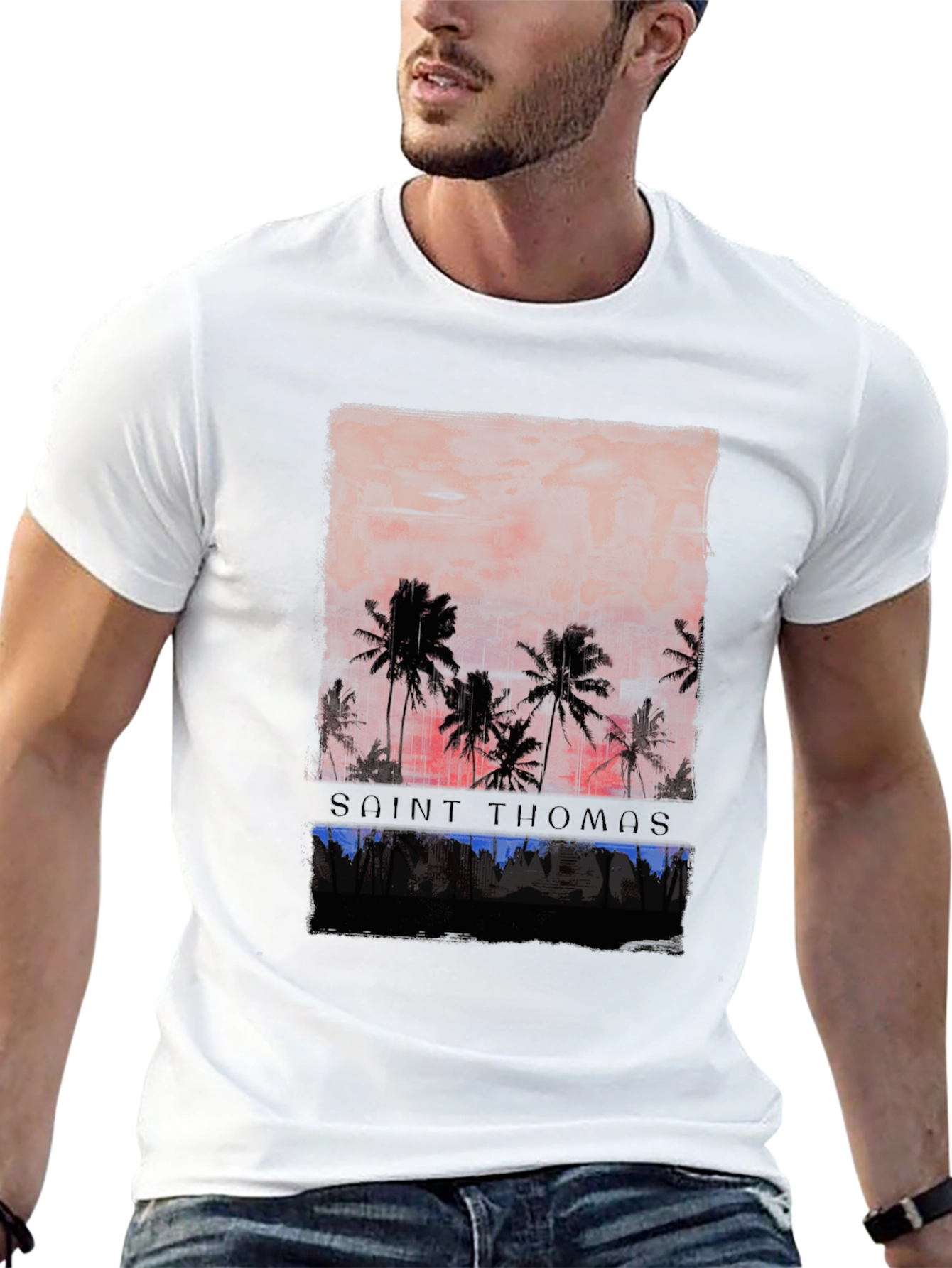 Saint Thomas Palm Tree Graphic T-Shirt