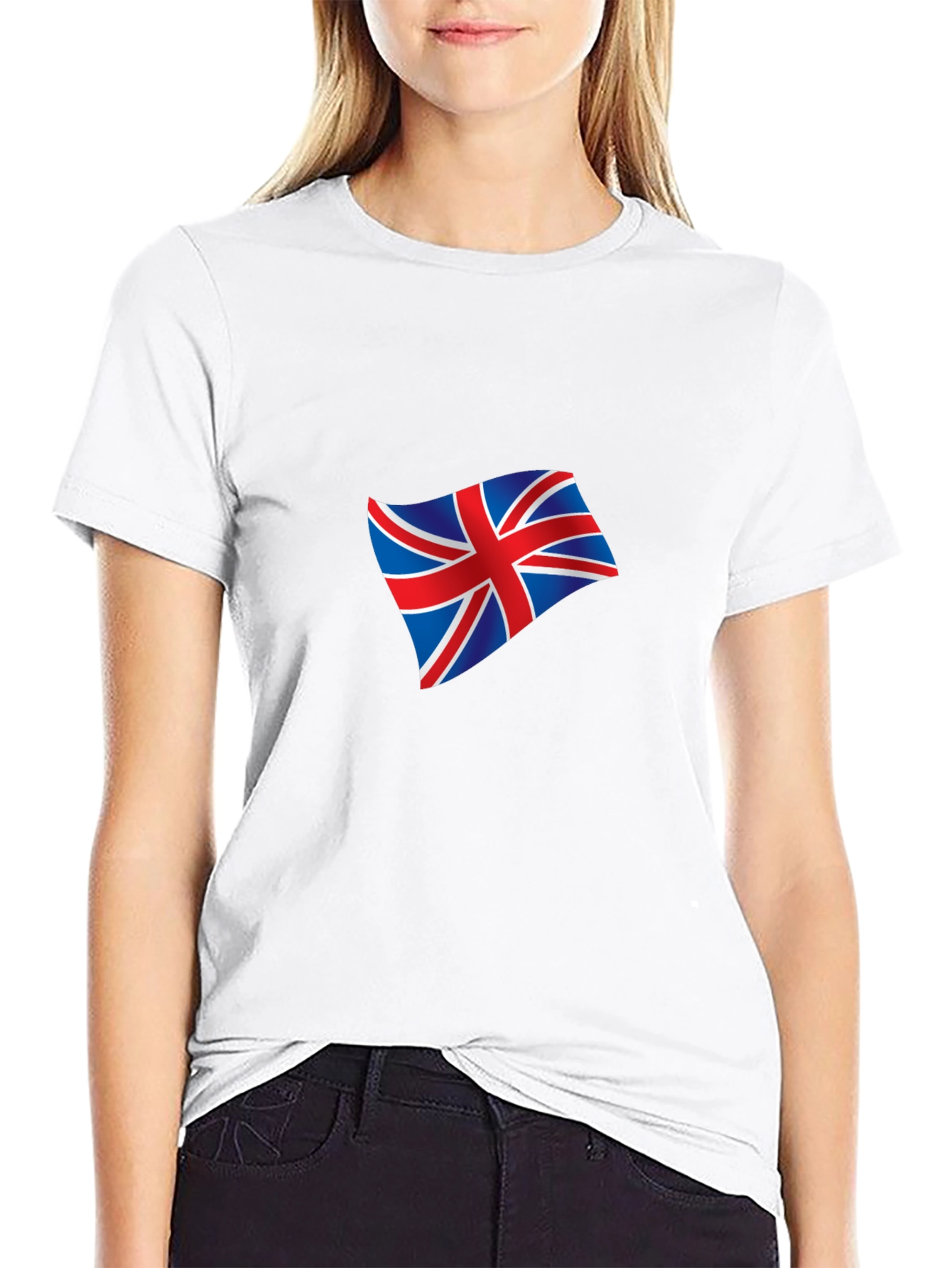 Union Jack Graphic Tee - Black Cotton Blend