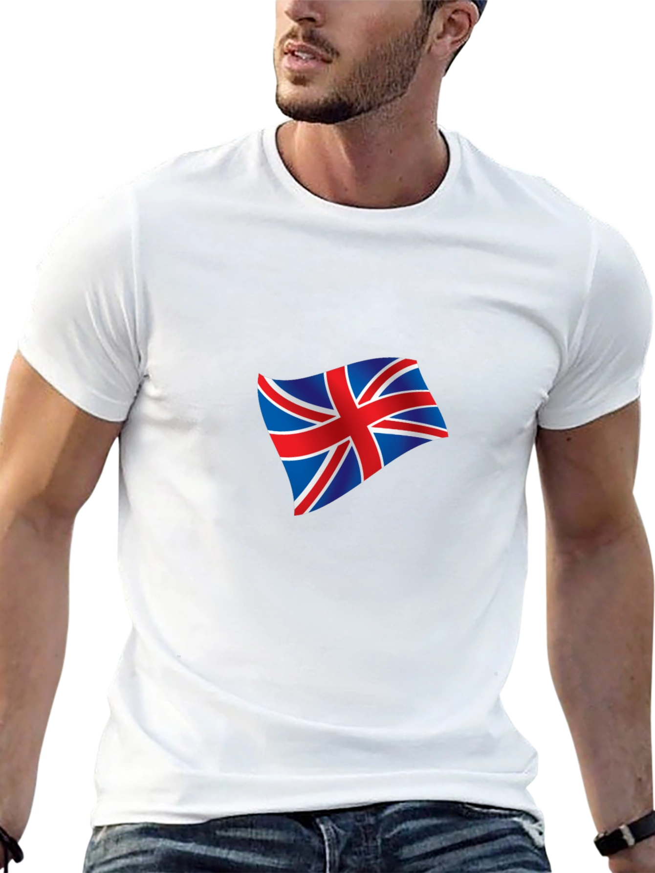 Union Jack Graphic Tee - Black Cotton Blend