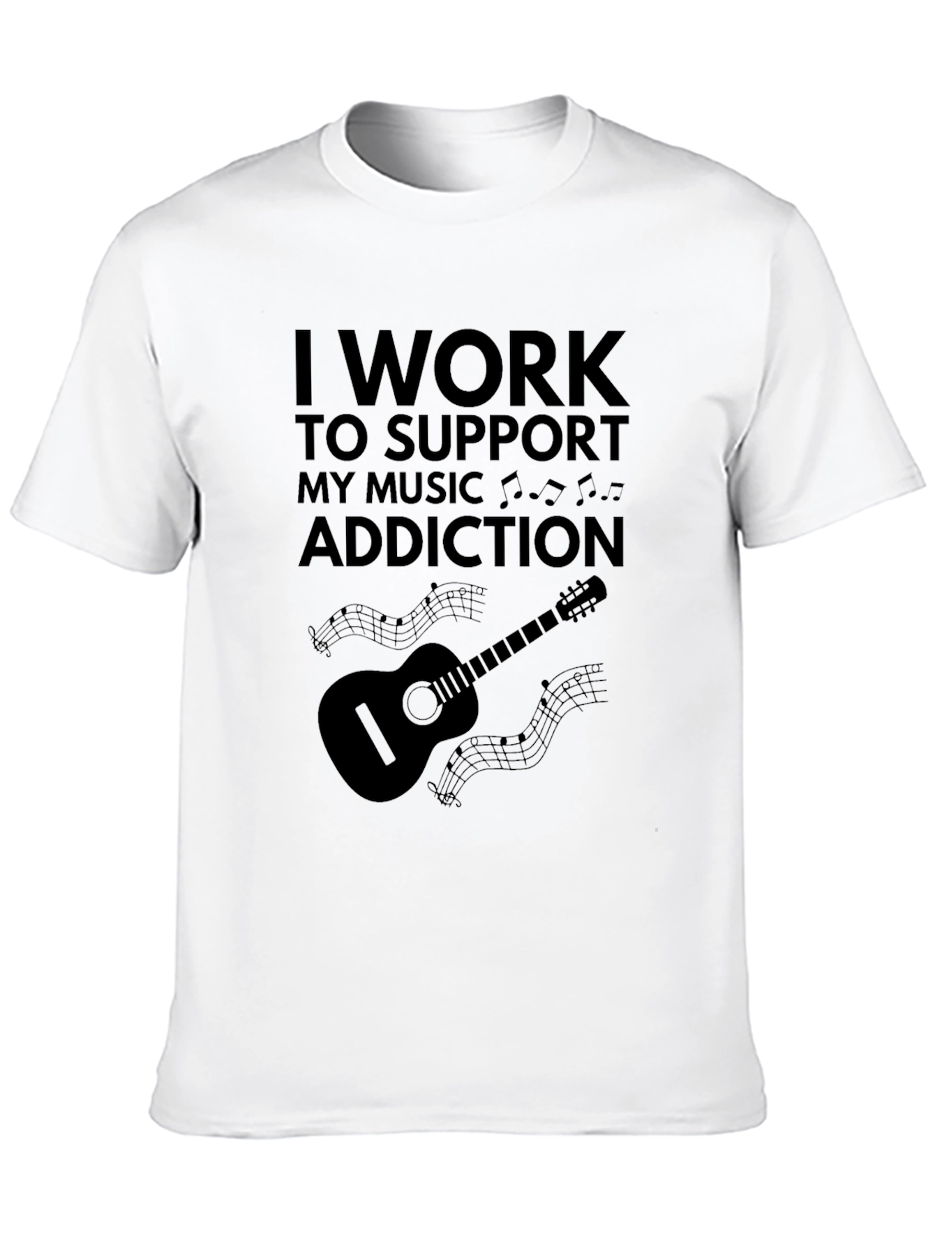 Music Addiction Black T-Shirt