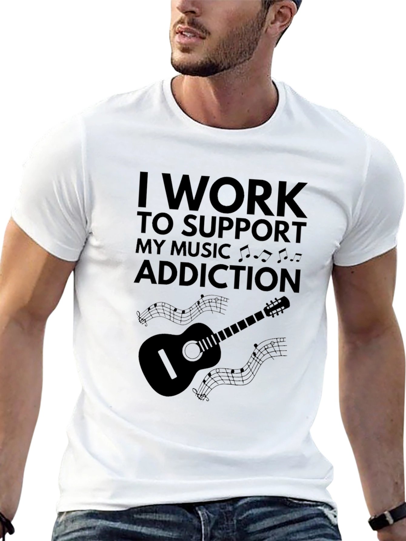 Music Addiction Black T-Shirt