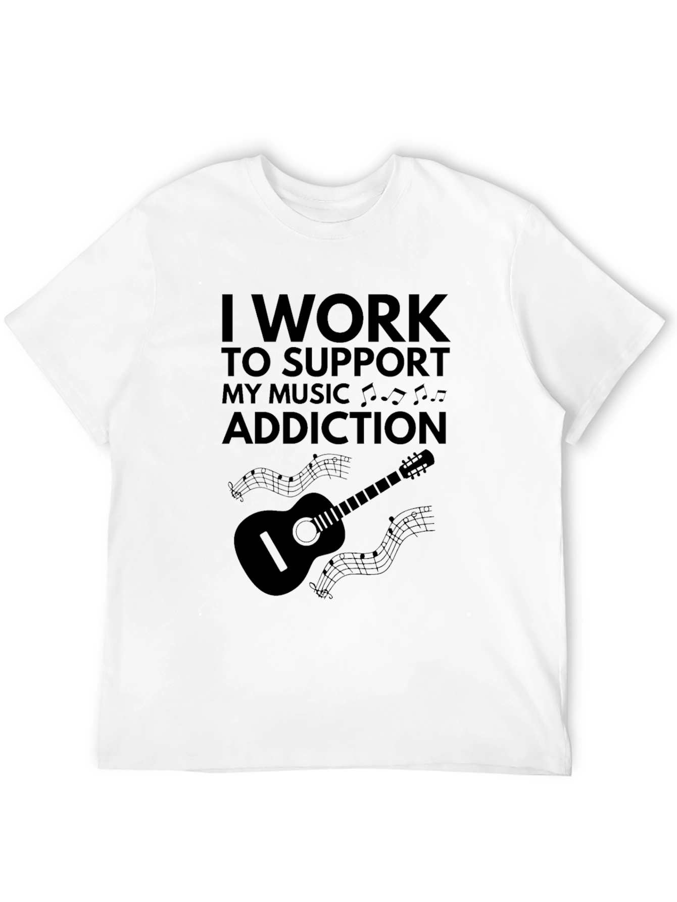 Music Addiction Black T-Shirt