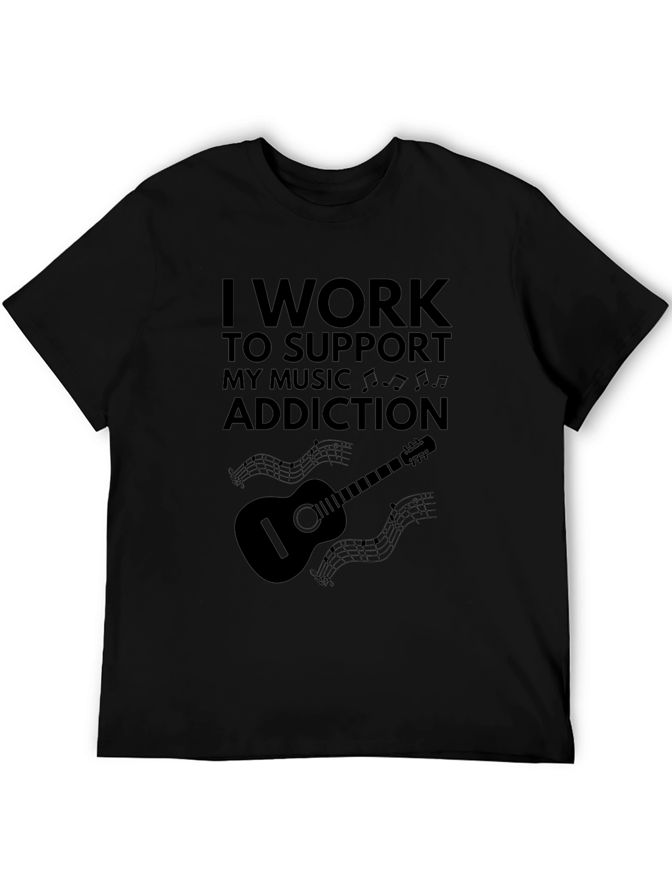 Music Addiction Black T-Shirt