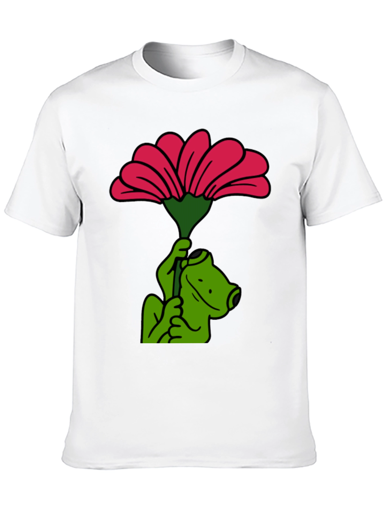 Frog with Flower Graphic T-Shirt
