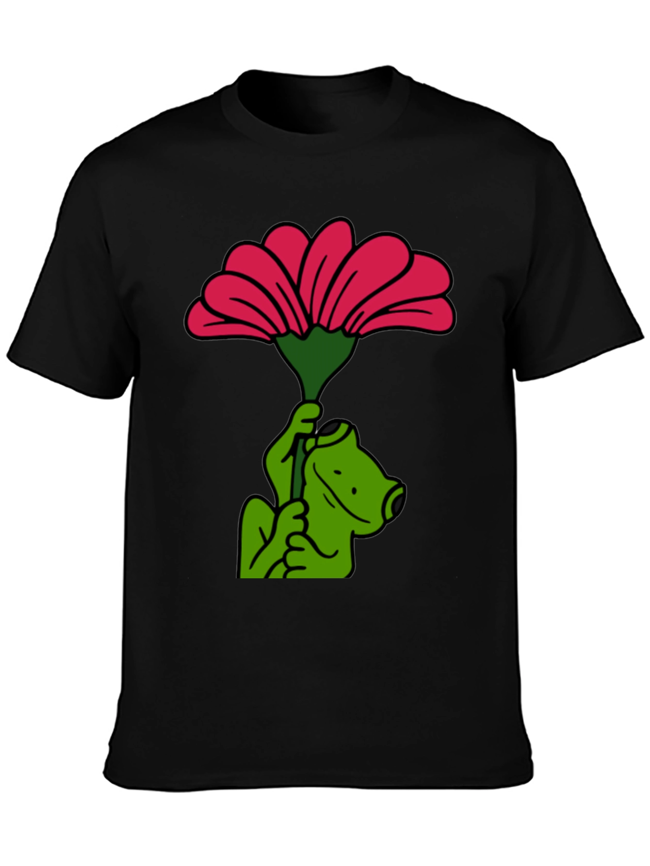 Frog with Flower Graphic T-Shirt