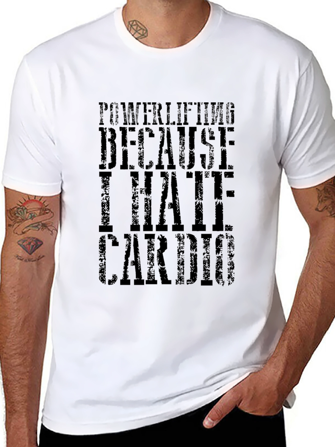Powerlifting Because I Hate Cardio Black T-Shirt
