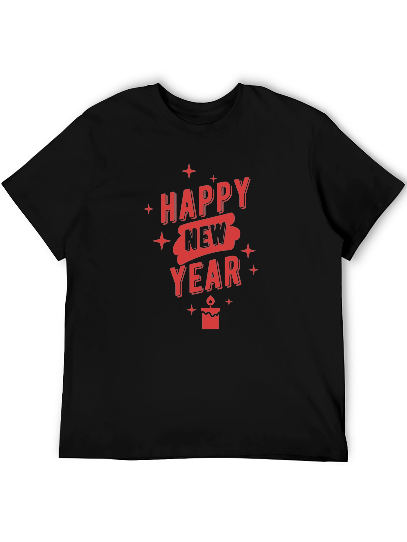 Happy New Year Graphic T-Shirt - Black
