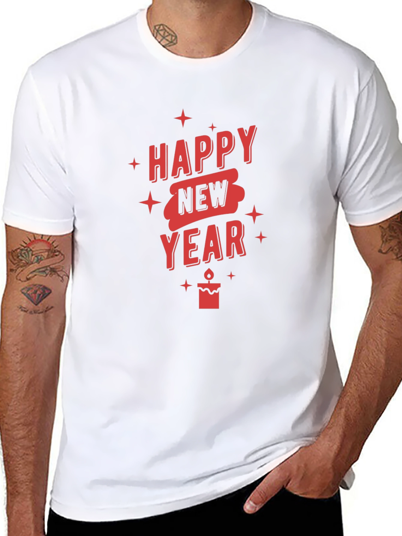 Happy New Year Graphic T-Shirt - Black