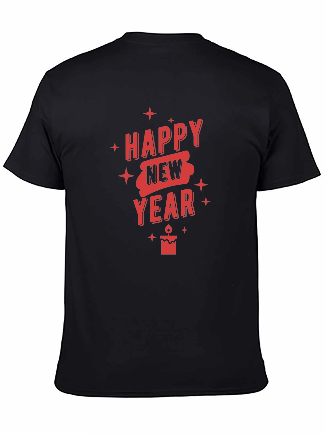 Happy New Year Graphic T-Shirt - Black