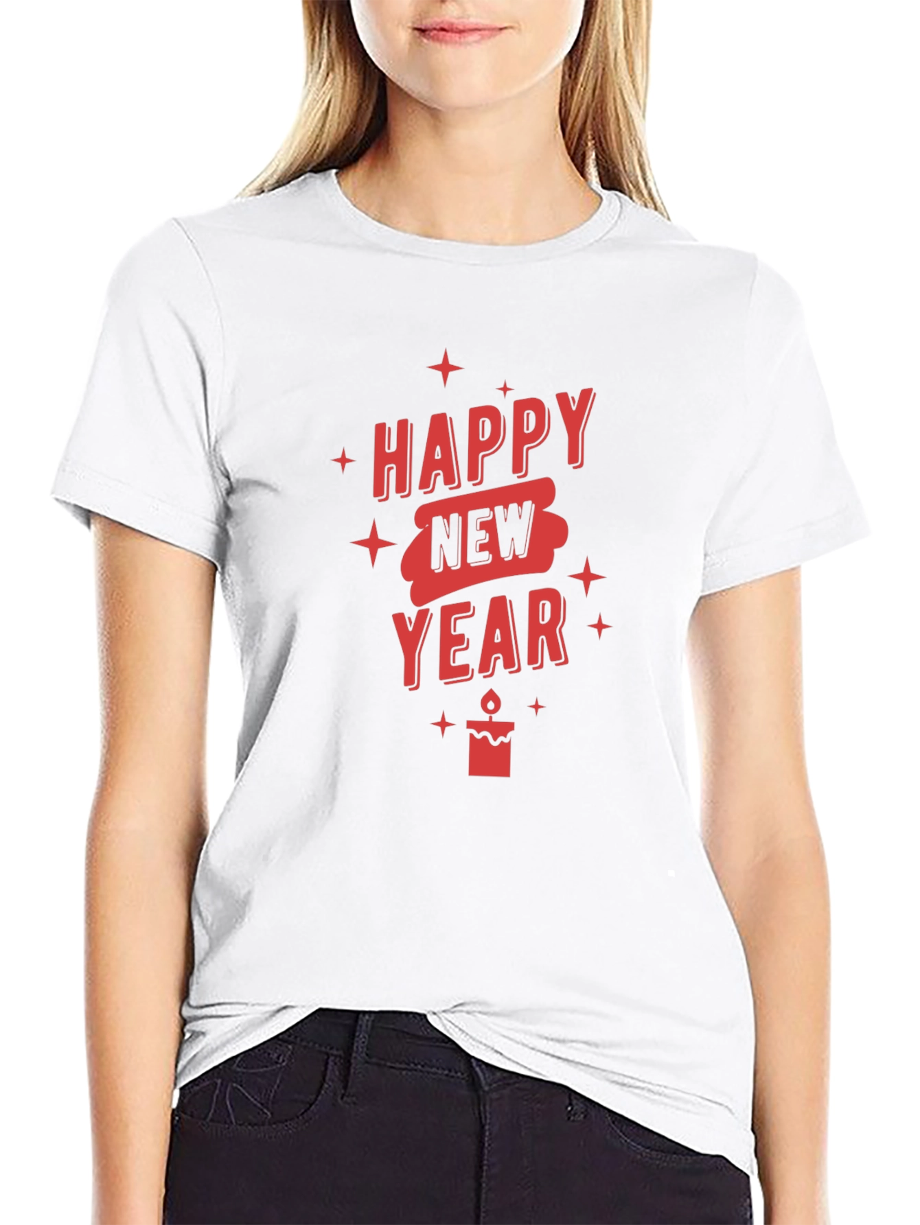 Happy New Year Graphic T-Shirt - Black