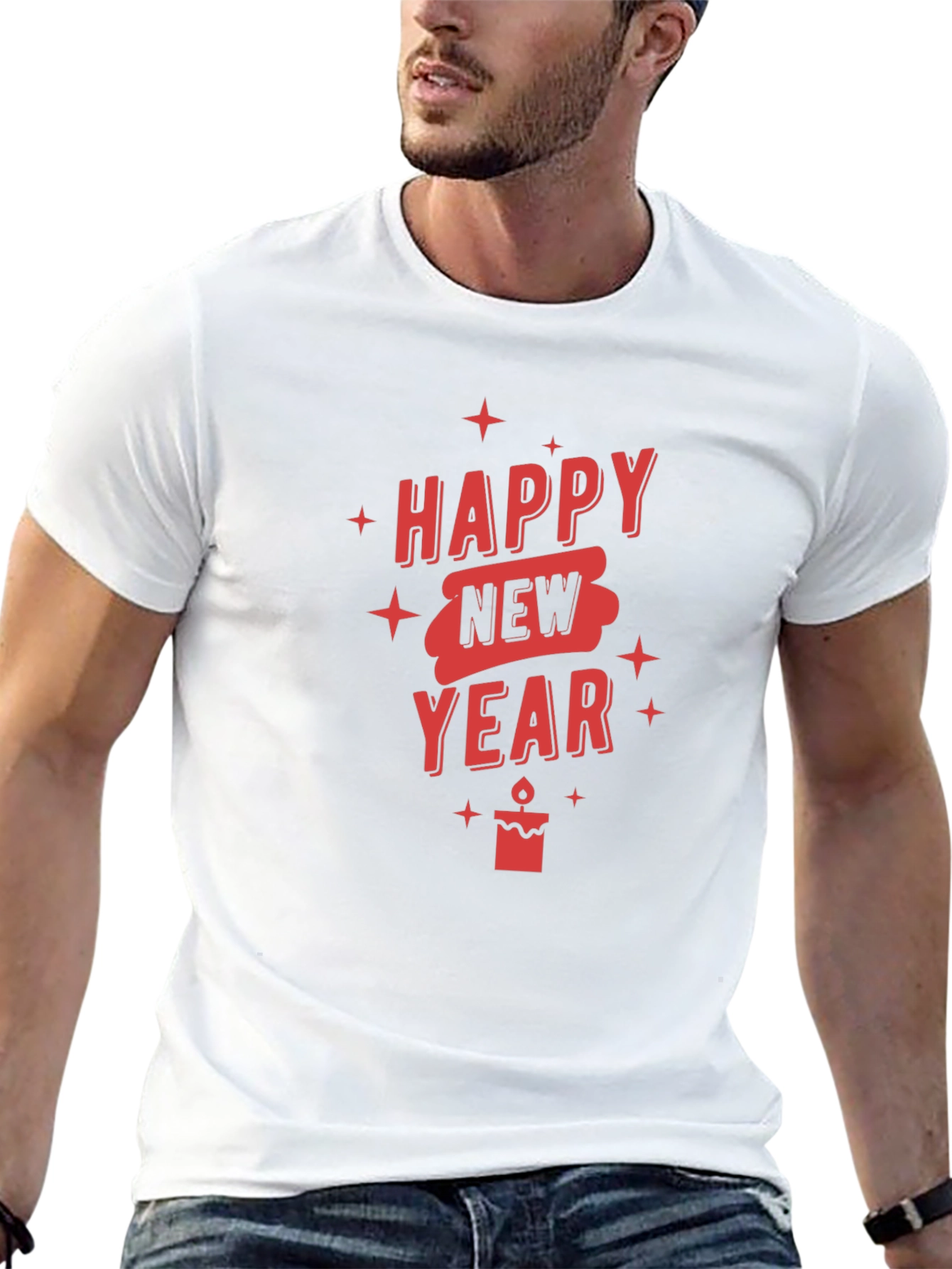 Happy New Year Graphic T-Shirt - Black
